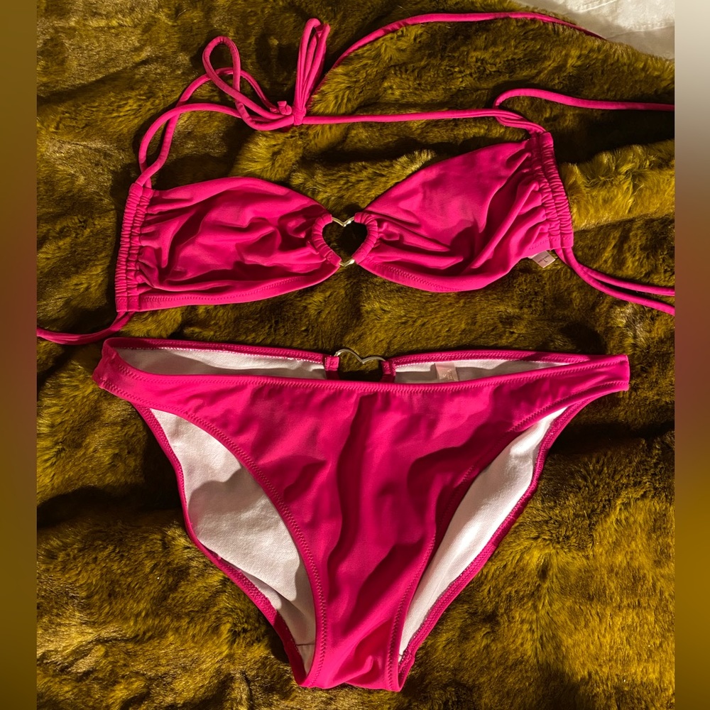 VICTORIA’S SECRET SWIM BIKINI - Top & Bottoms (size Large) - Magenta